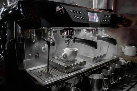Espresso machine on a kitchen counter